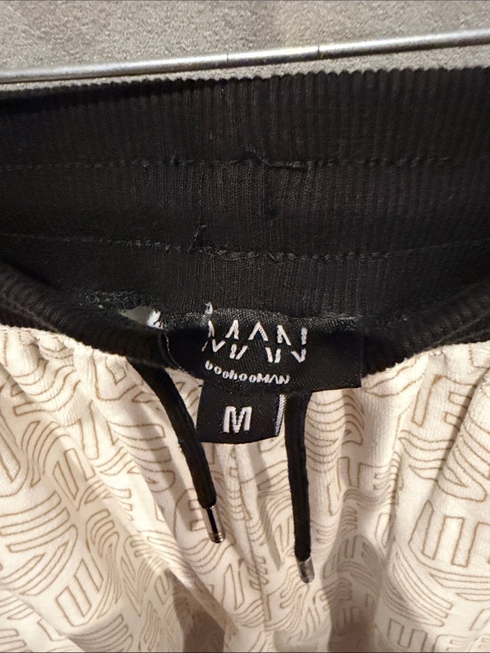 BOOHOO MAN Cream & Black Geometric Track Jacket and Joggers Set. LIKE NEW‼️ - Picture 10 of 14